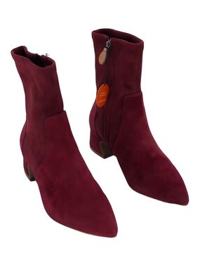 Gentle Souls Womens Gallway Pointy Toe Bootie Suede Wine Maroon Red Size 7M